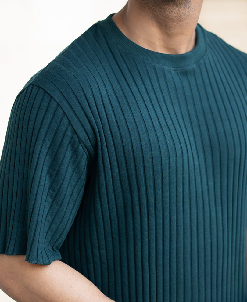Pine Rib Knit T-Shirt