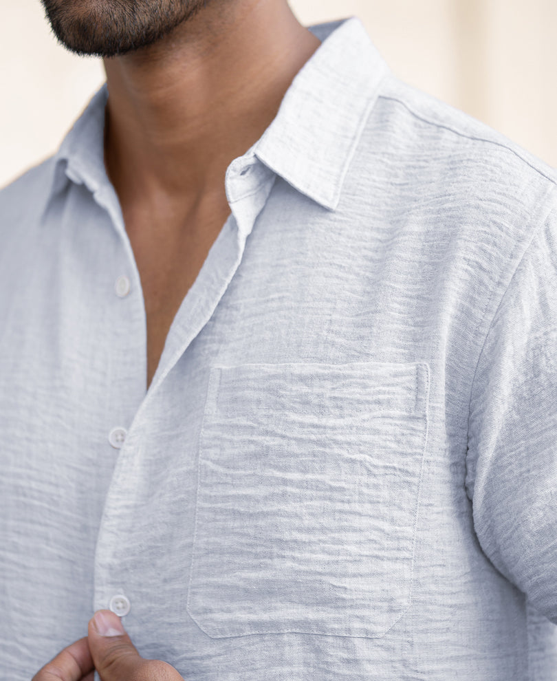 Powder Blue Structured Shirt