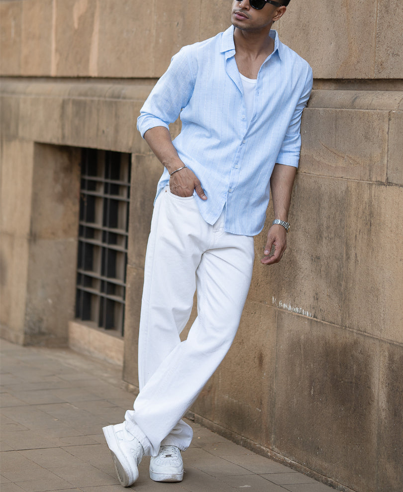 Powder Blue Stripe Shirt