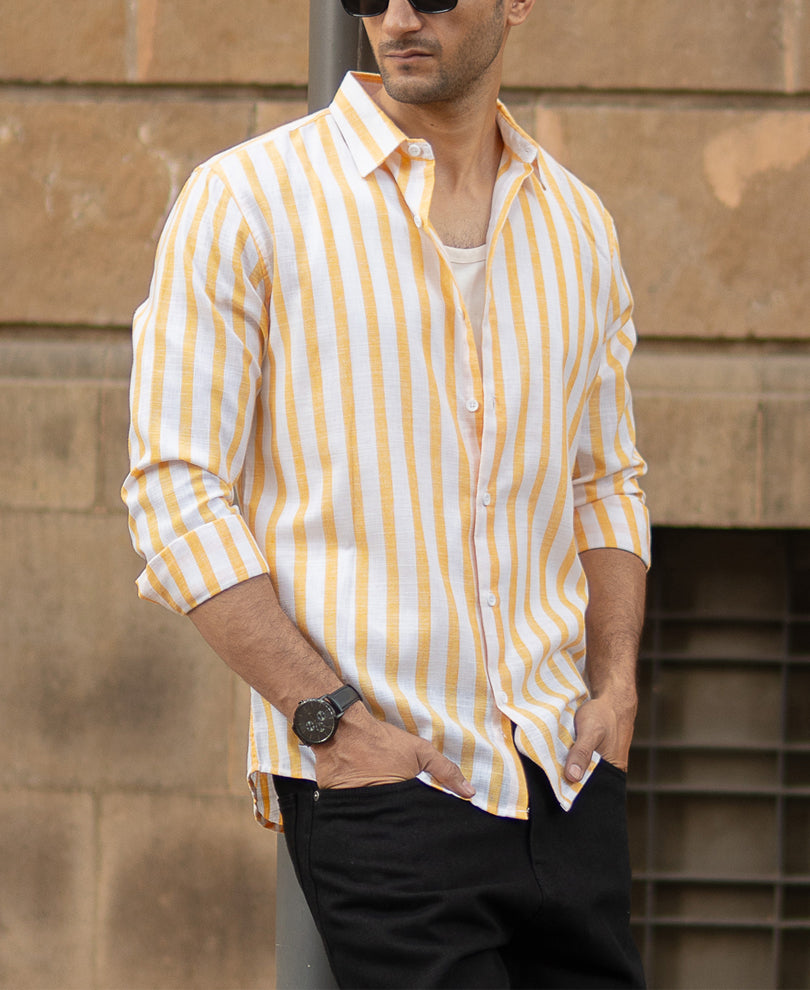 Yellow Nautical Stripe Shirt