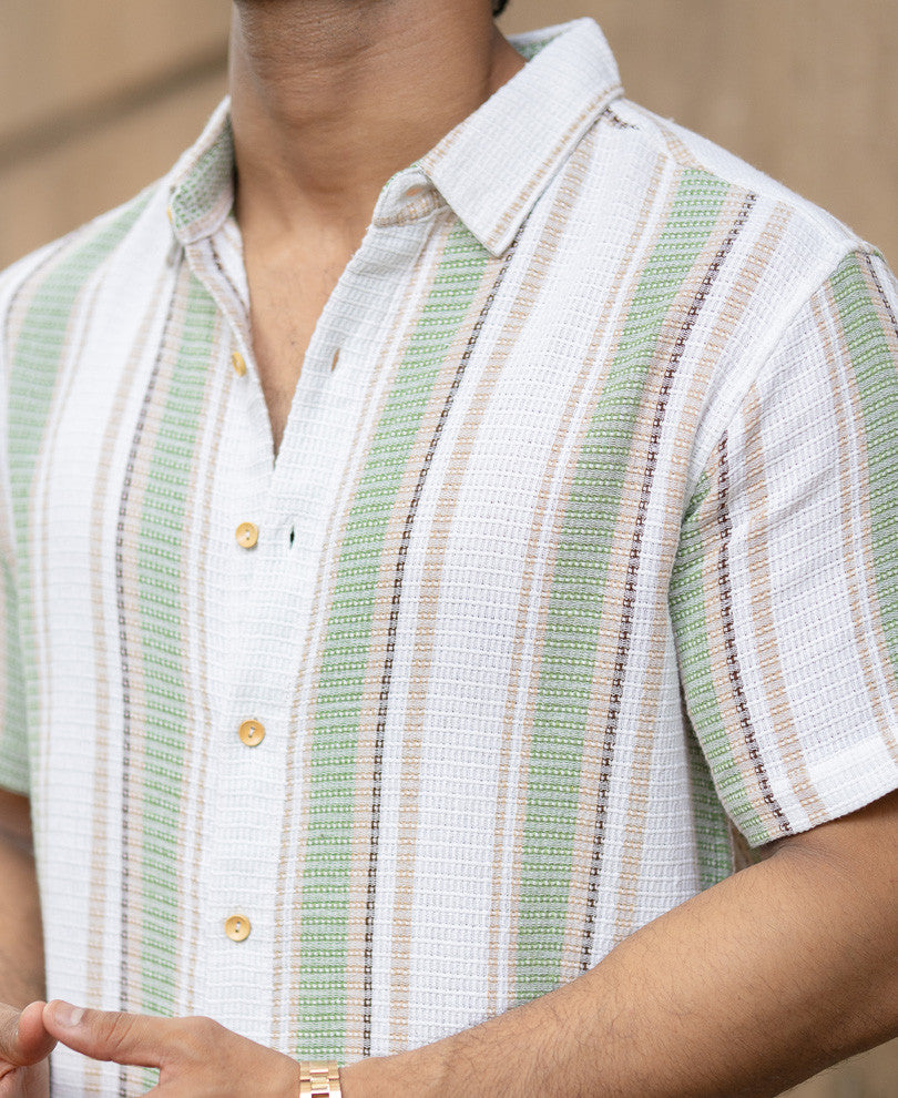 Multi Colour Regular Fit Structured Half Sleeves Shirt
