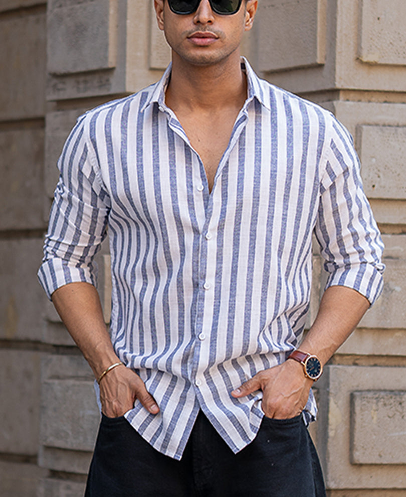 Navy Nautical Stripes Shirt