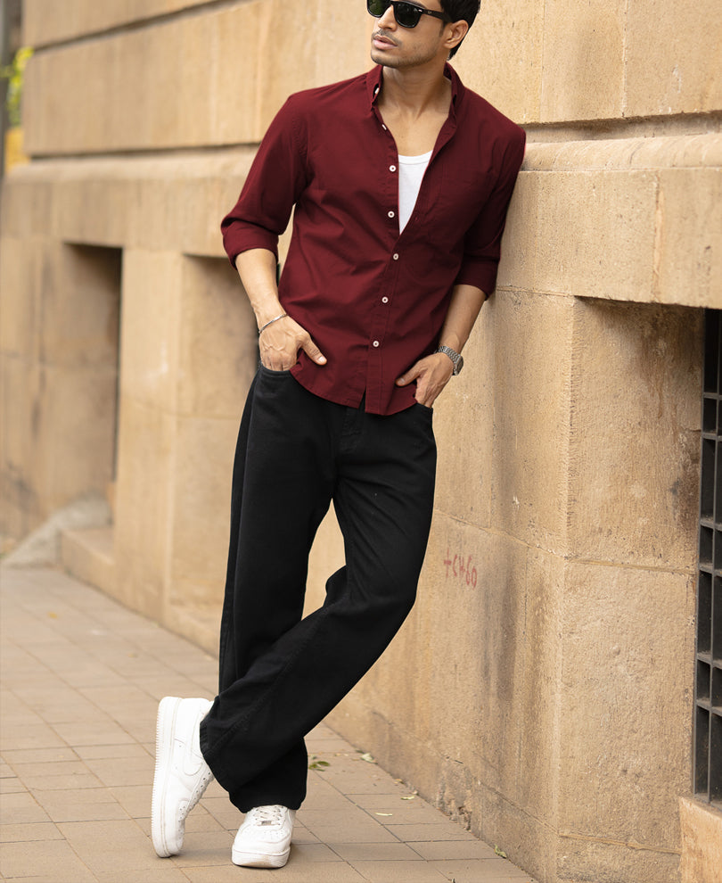 Maroon Lightweight Oxford Shirt