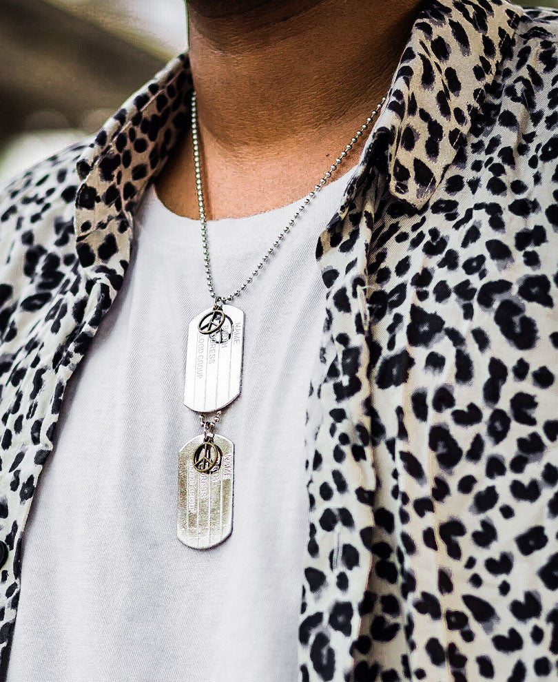 Silver Dog Tags Pendant Locket