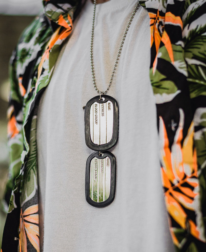 Black Dog Tags Pendant Locket