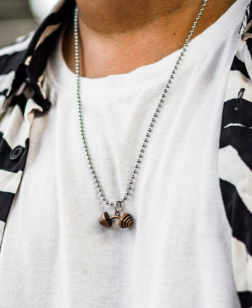 Metallic Plated Dumbbell Pendant Locket