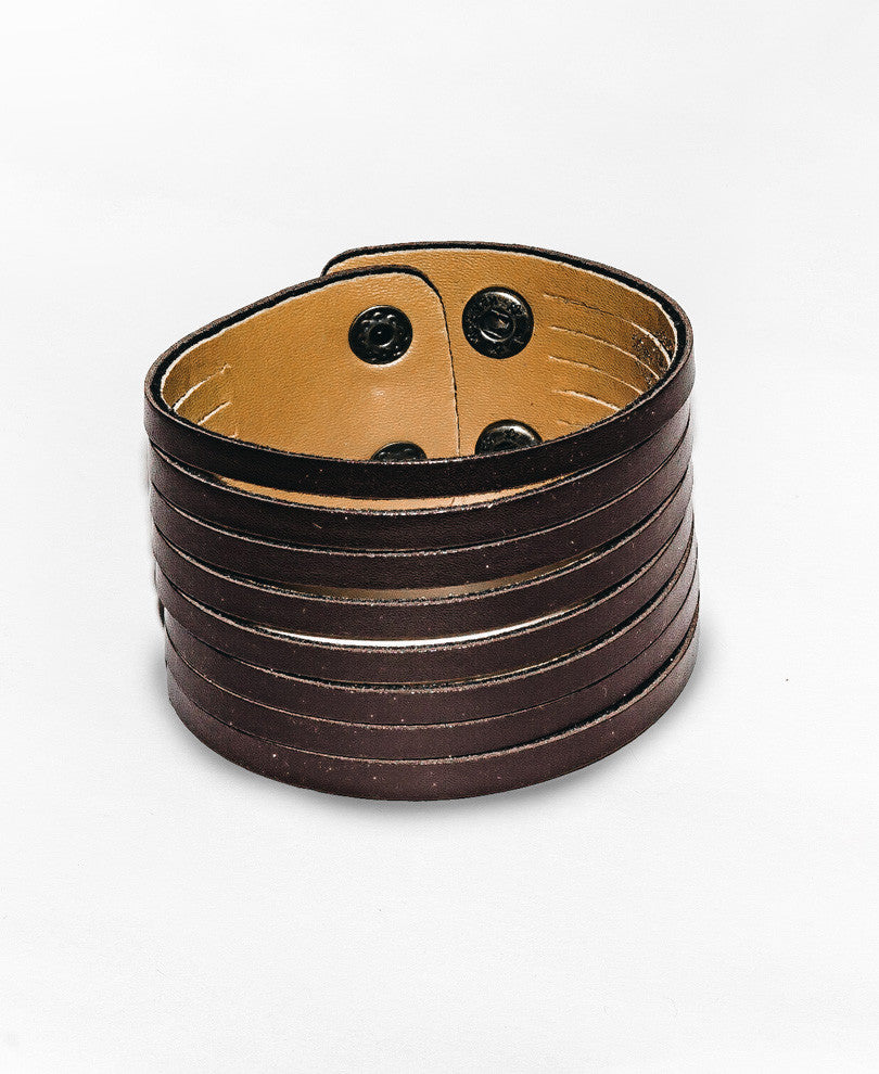 Big Brown Leather Wristband