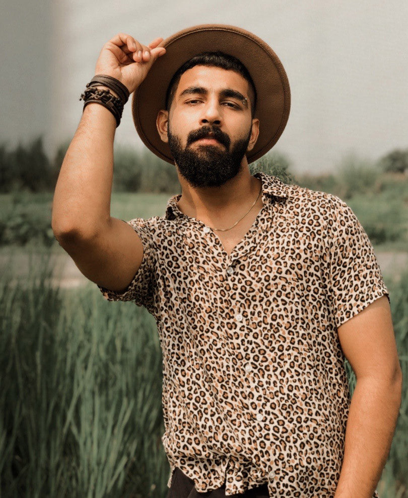 Leopard Printed Half Sleeves Shirt