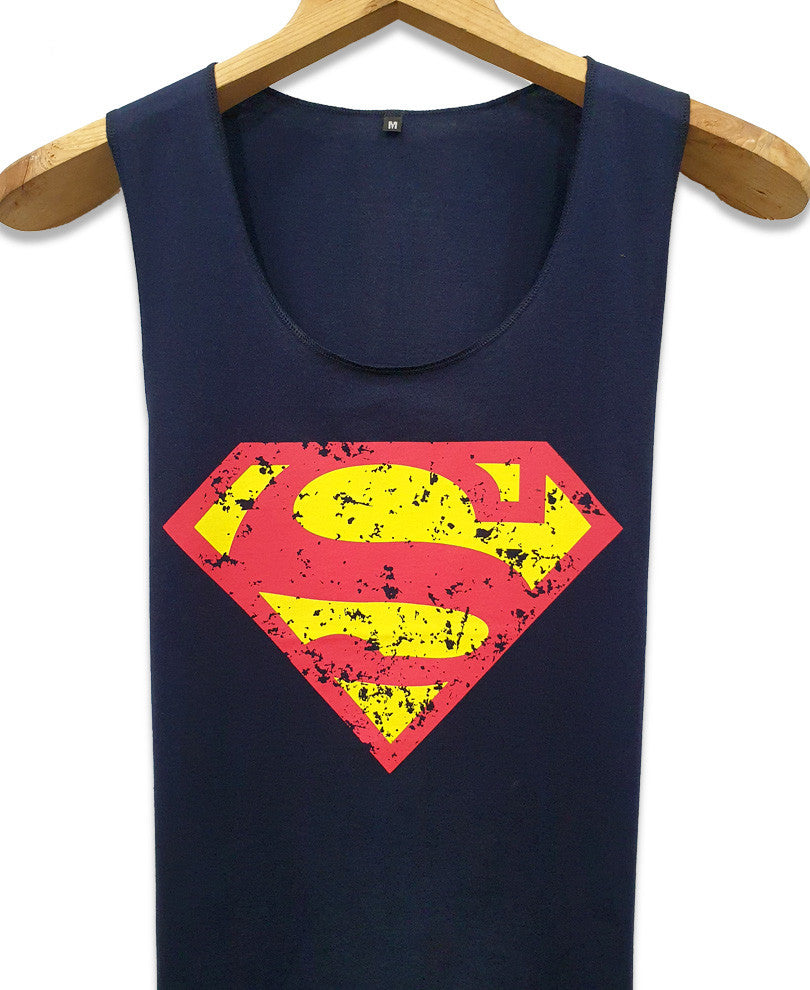 Navy Blue Superman Gym Vest