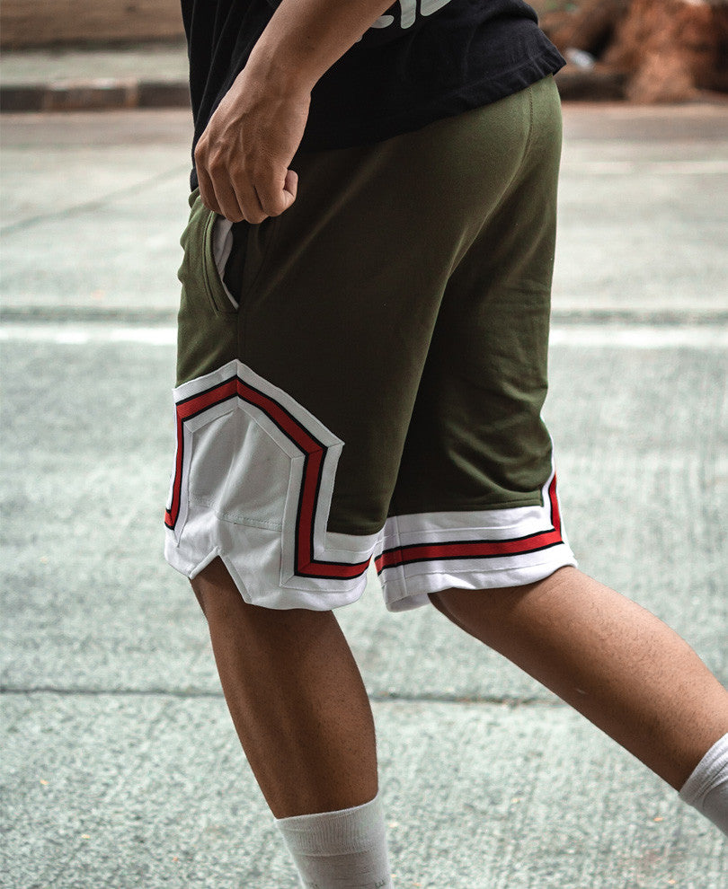 Olive Green Bulls Shorts