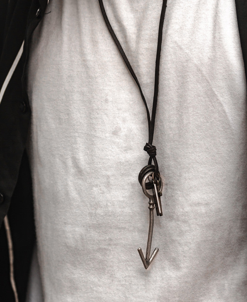 Arrowhead Pendant Leather Necklace Chain