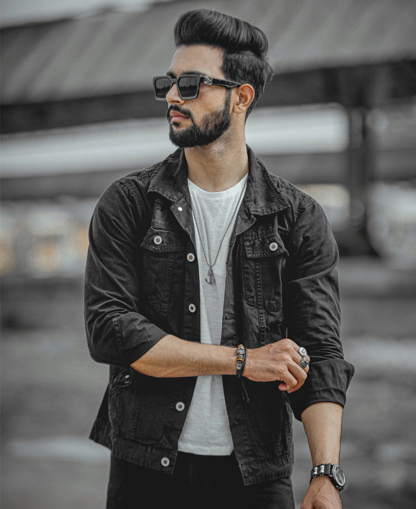 Black Ripped Denim Jacket