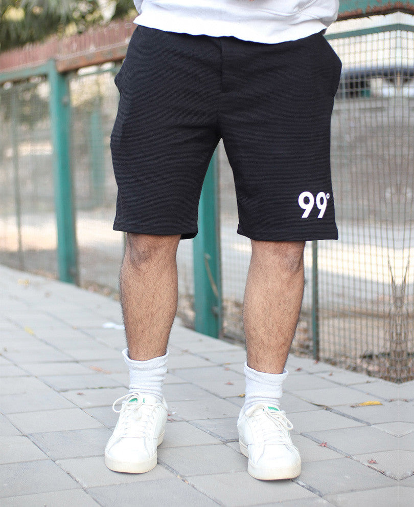 Black 99 Print Shorts