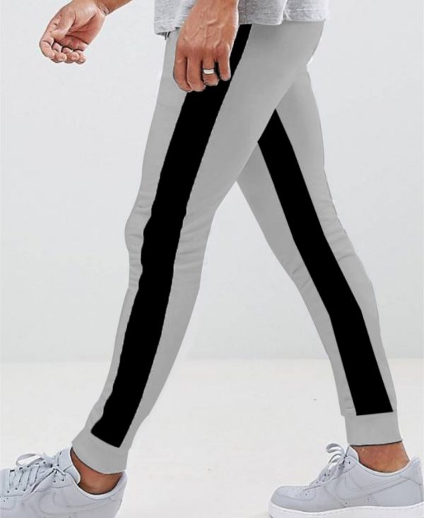 Urban Light Grey Stripes Ribbed Track Pant
