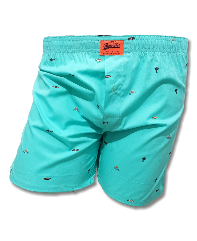 Mens Light Green Printed Boxer