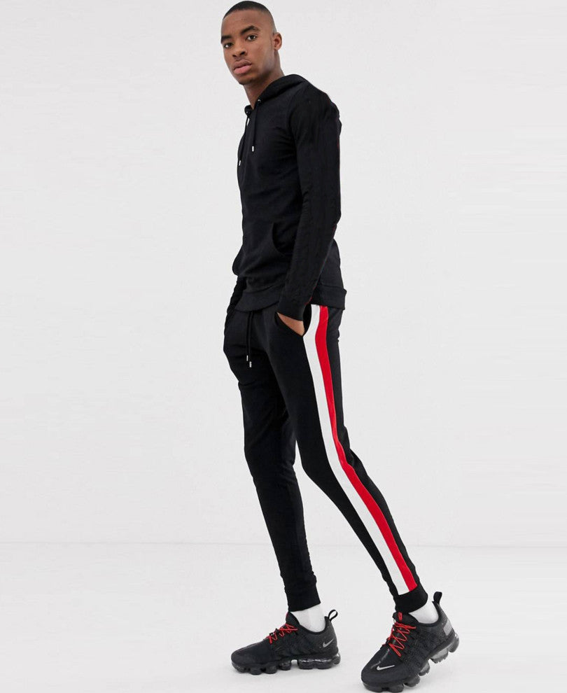 Grey Plain With Back Zip Joggers