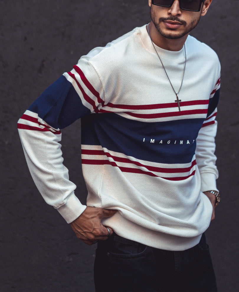 White Imagination Print Oversize Drop Shoulder T Shirt