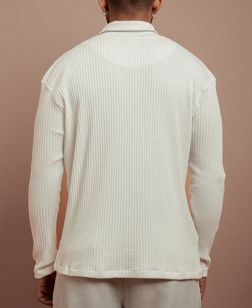 White Turtle Neck Full Sleeves T Shirt
