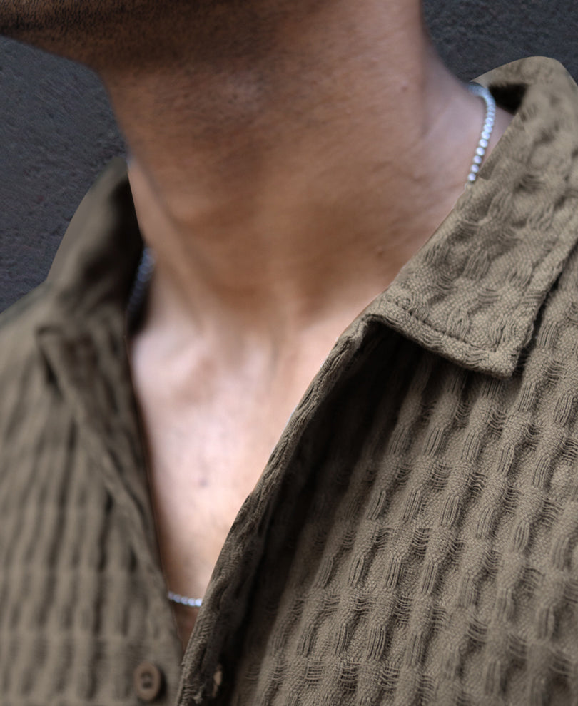 Brown Structured Oversized Shirt