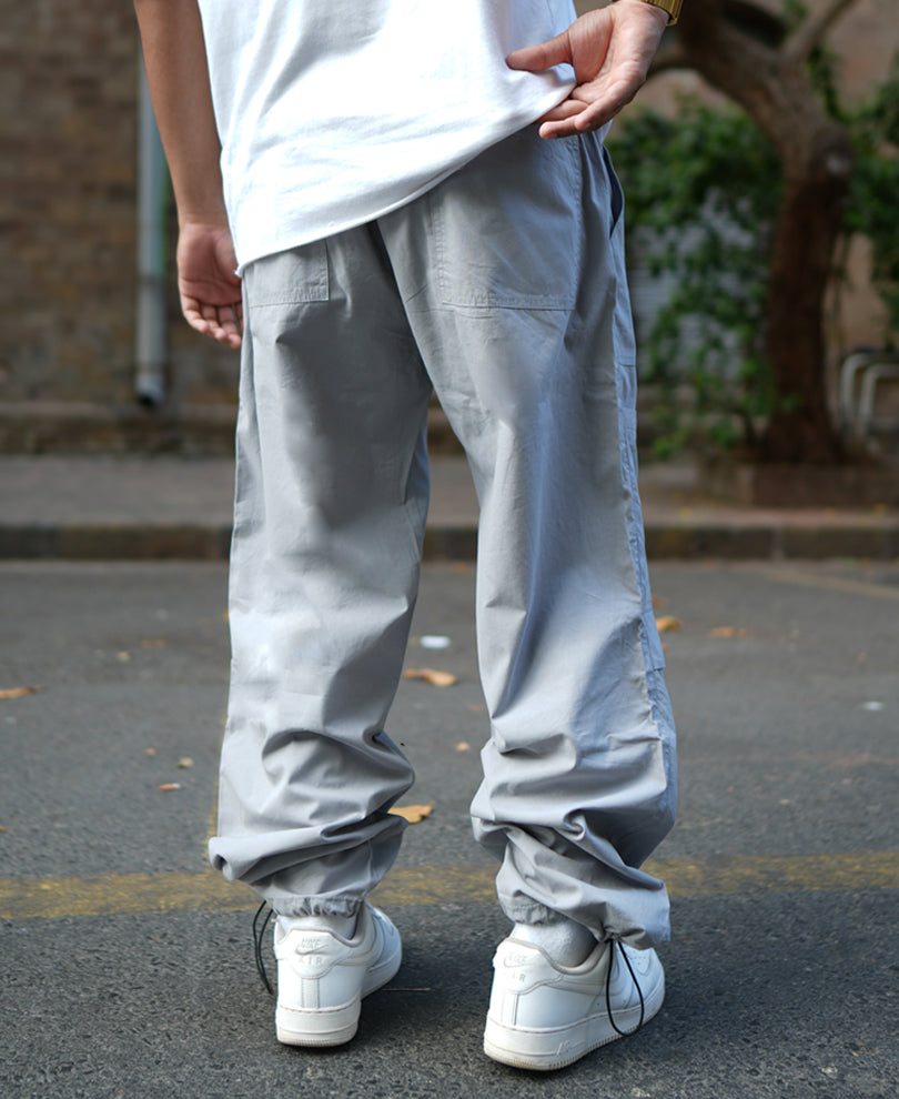 Grey Baggy Fit Parachute Pant