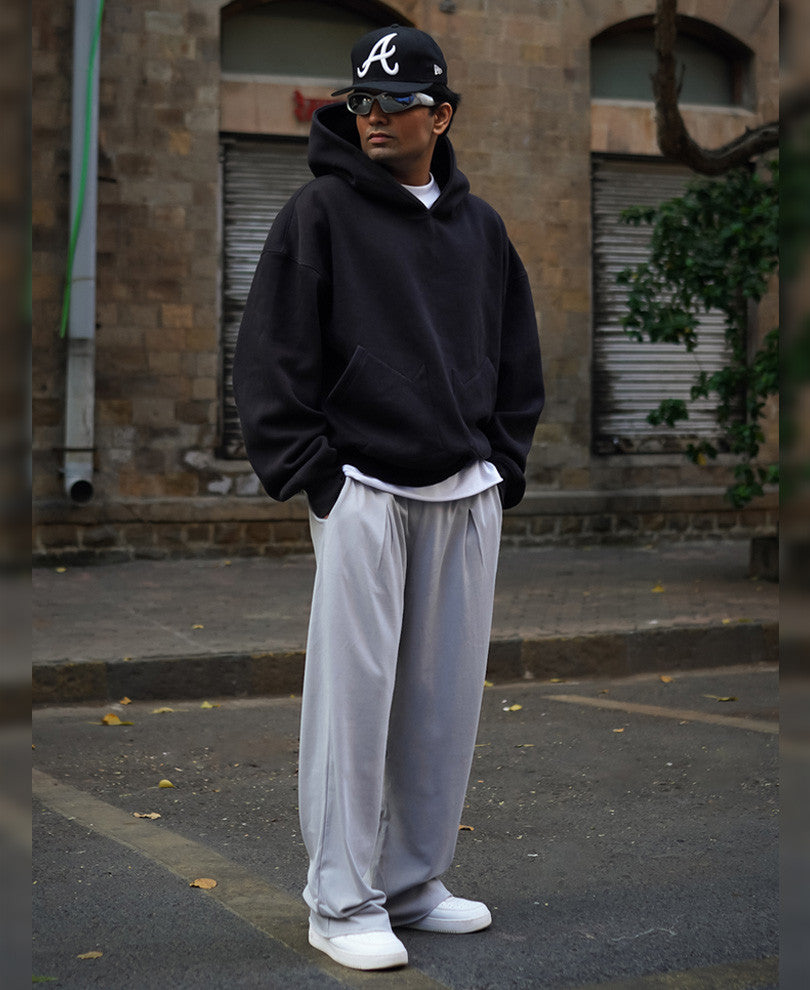Grey Baggy Fit Track Pant