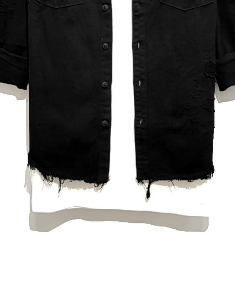 Black Ripped Casual Shirt