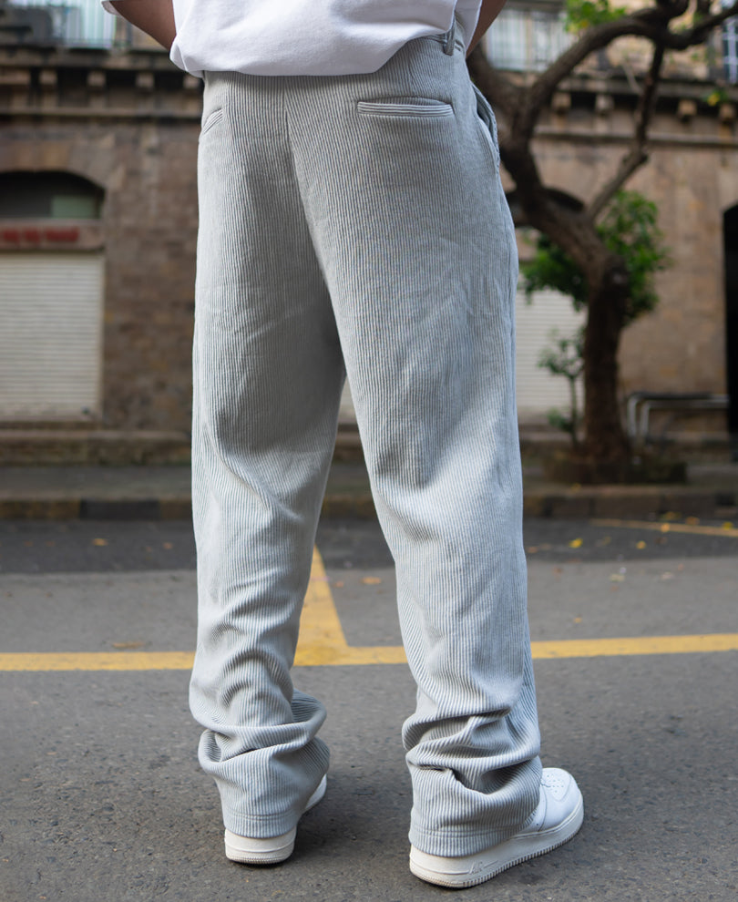 Grey Baggy Fit Corduroy Pant