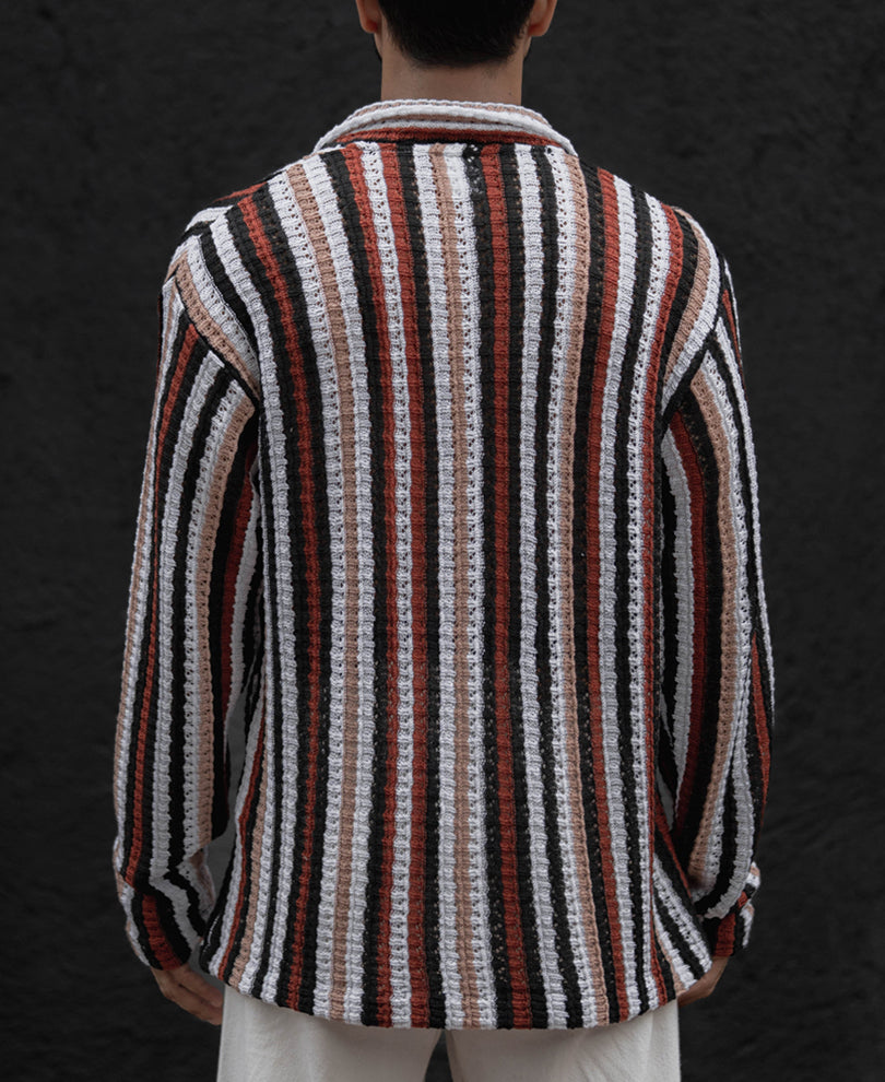 Multi Colour Stripes Full Sleeves Regular Fit Shirt