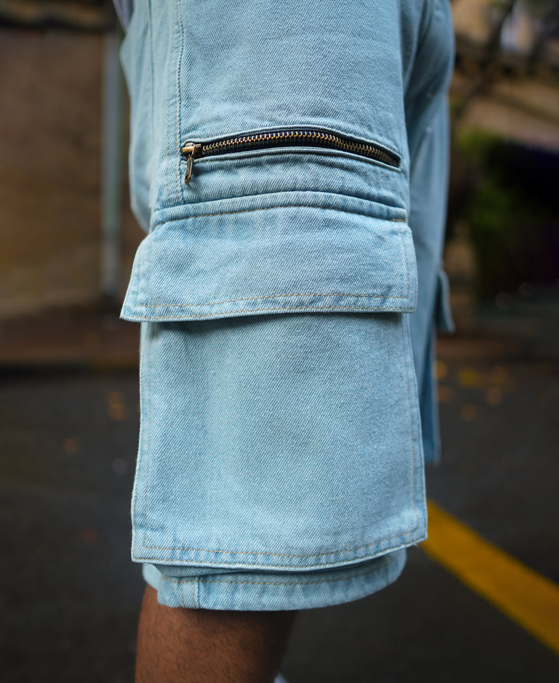 Ice Blue Baggy DenimsÃ‚Â Shorts