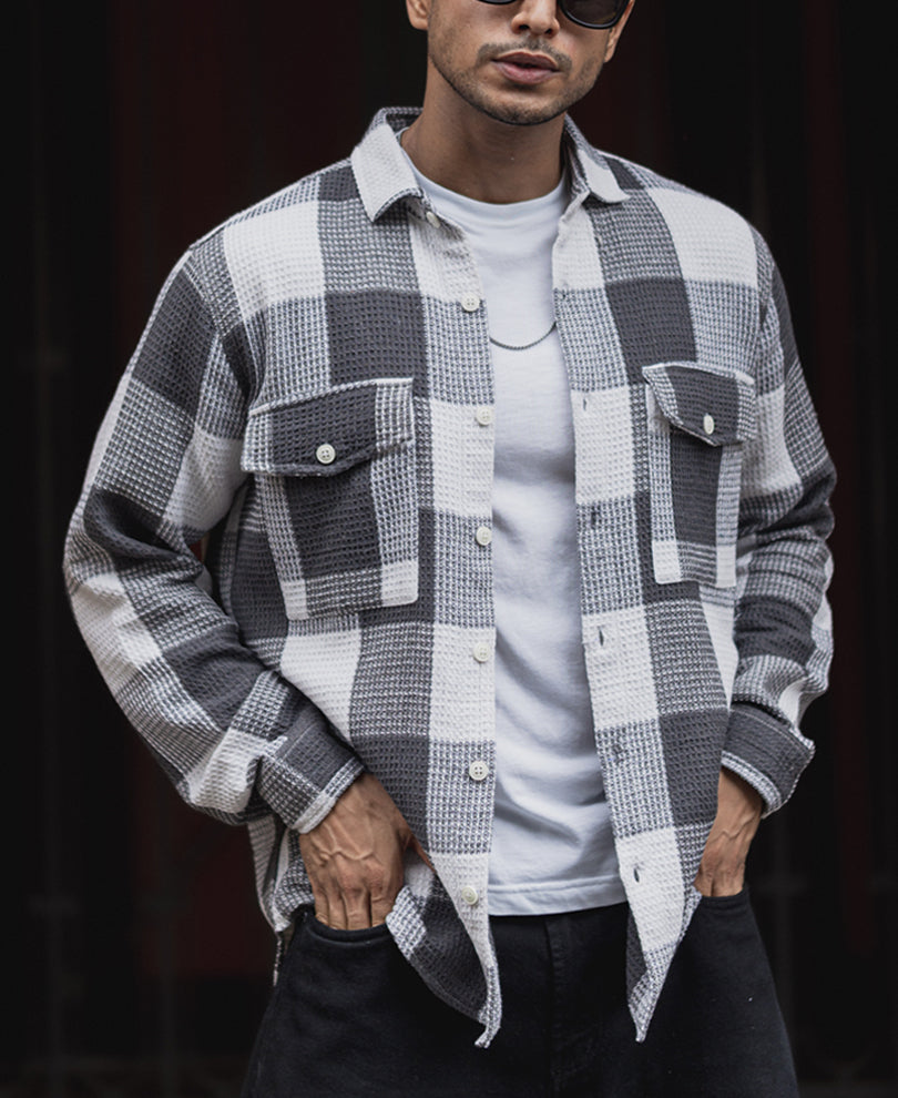 White And Grey Checks Regular Fit Full SleevesÃƒÆ’Ã¢â‚¬Å¡Ãƒâ€šÃ‚Â Shirt