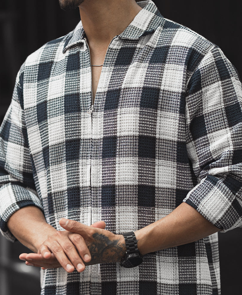 White And Black Small Checks Regular Full SleevesÃƒâ€šÃ‚Â Shirt
