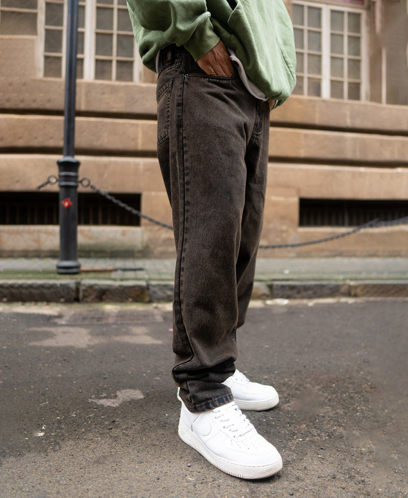 Brown Baggy fit Denim Jeans