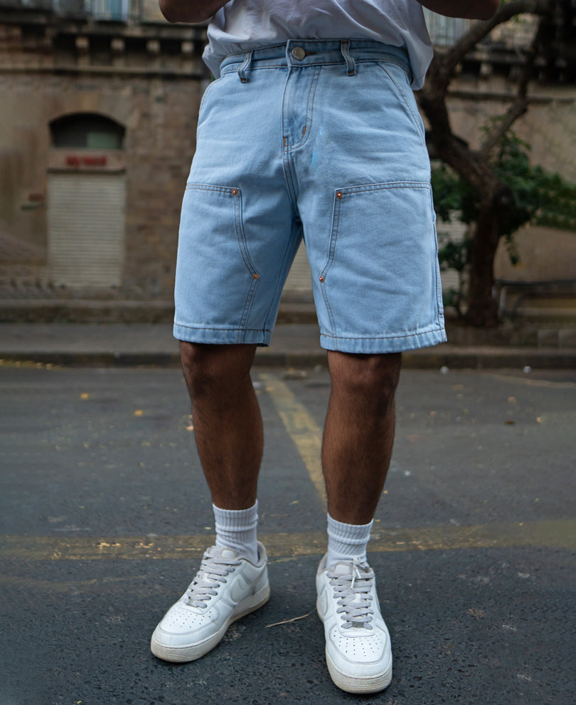 Ice Blue Denim Shorts
