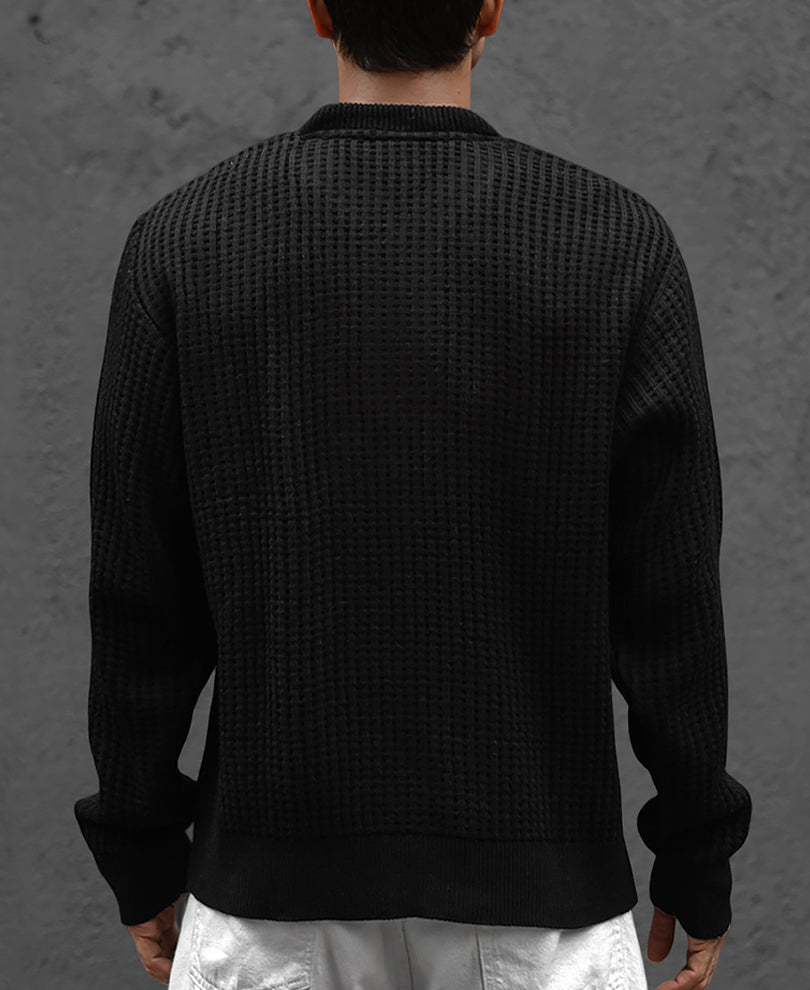 Black Regular Fit Full Sleeves T-Shirt