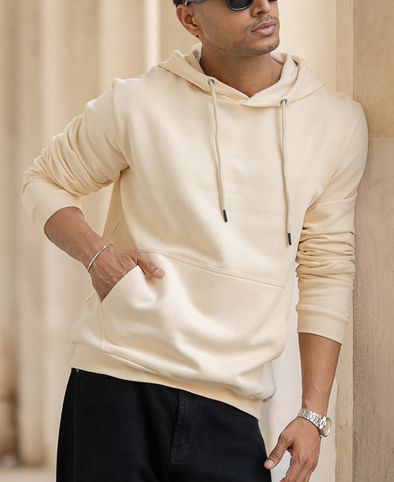Light Cream Hoodie Style Sweatshirt