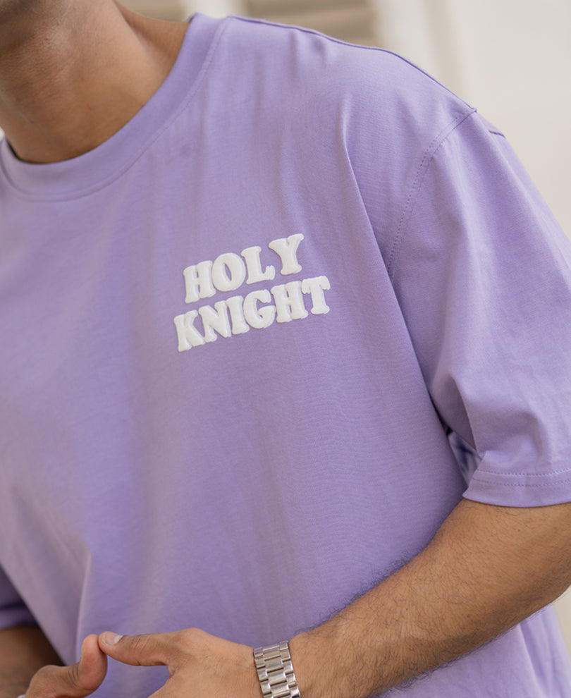 Lavendar Printed Oversized T-Shirt