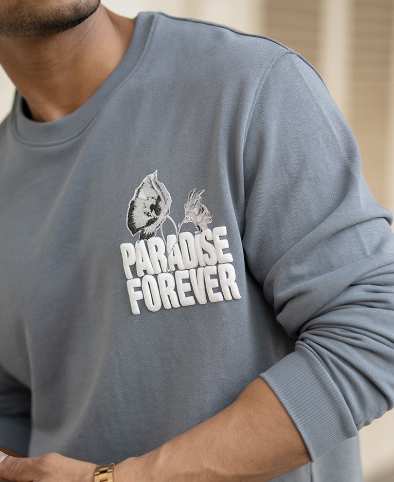 Grey Paradise Printed SweaT-Shirt