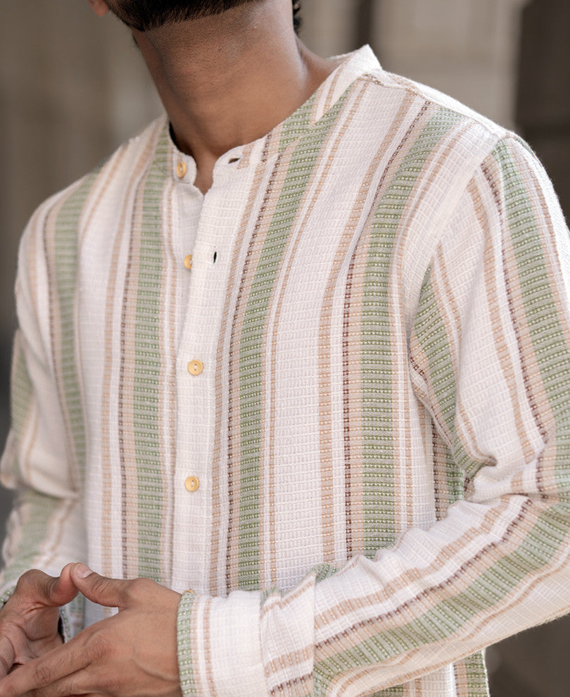 Multicolour Structured Stripe Shirt