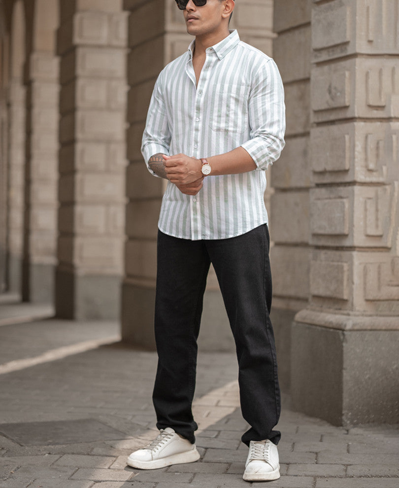 Mint Nautical Stripe Shirt