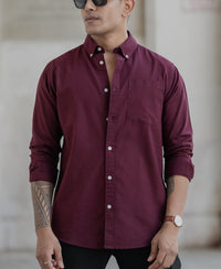 Wine Oxford Shirt