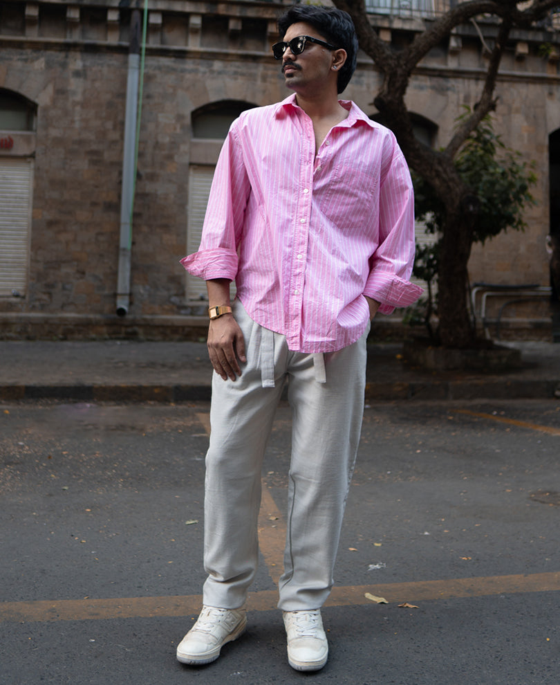 Grey Regular Fit Cotton Pant