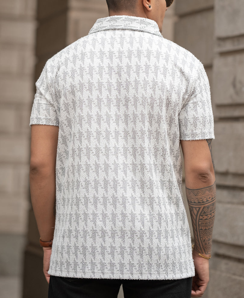Grey Structured Polo Regular Fit T-Shirt