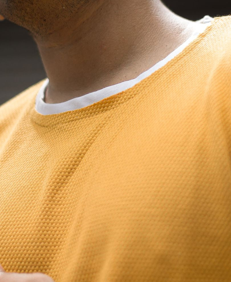 Mustard Round Neck Full Sleeves T shirt