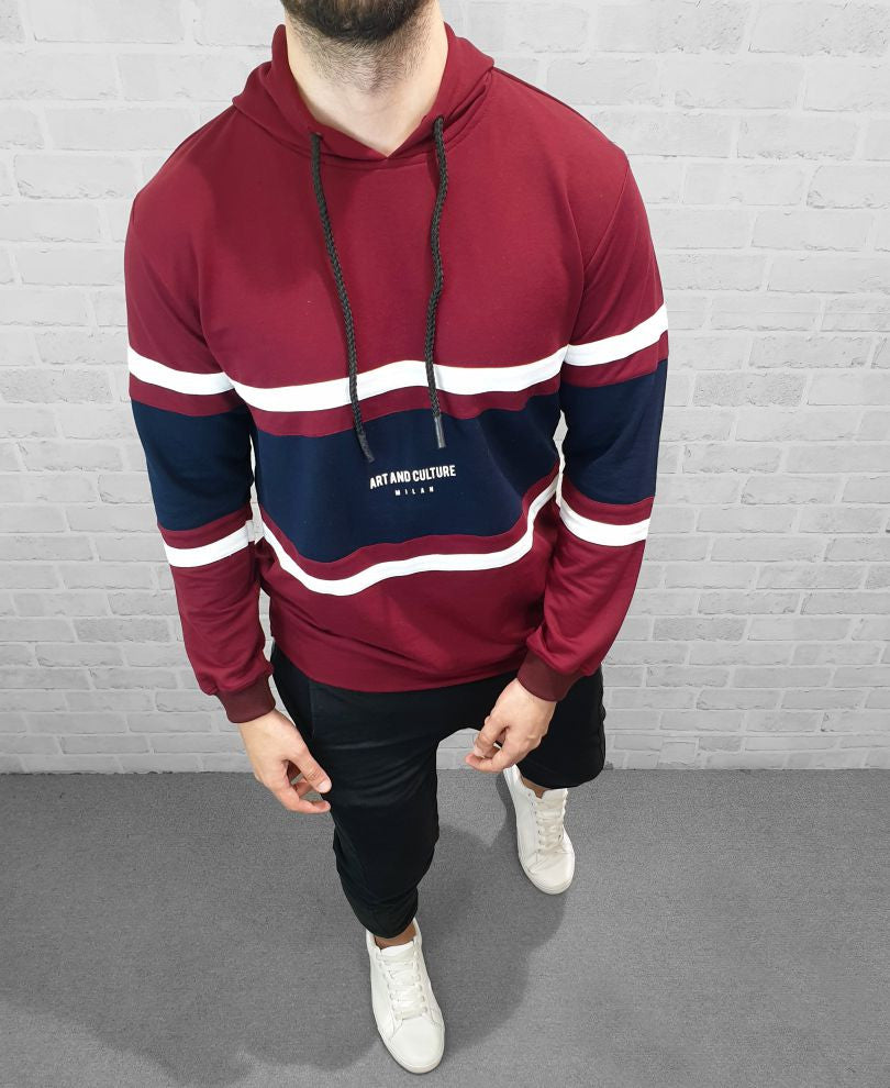 Black Exclusive Print Full Sleeves T Shirt With Hood