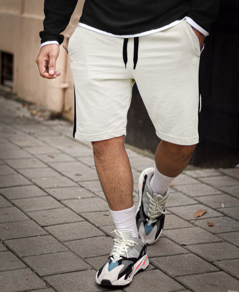 Acro Grey Double Side Stripe Shorts