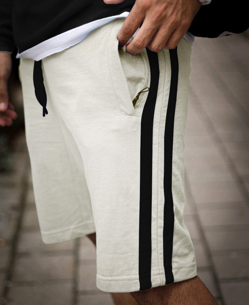 Acro Grey Double Side Stripe Shorts