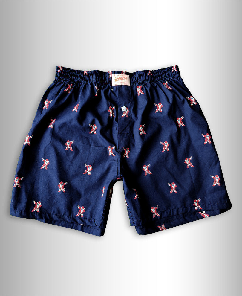 Navy Blue Dab Santa Print Boxer