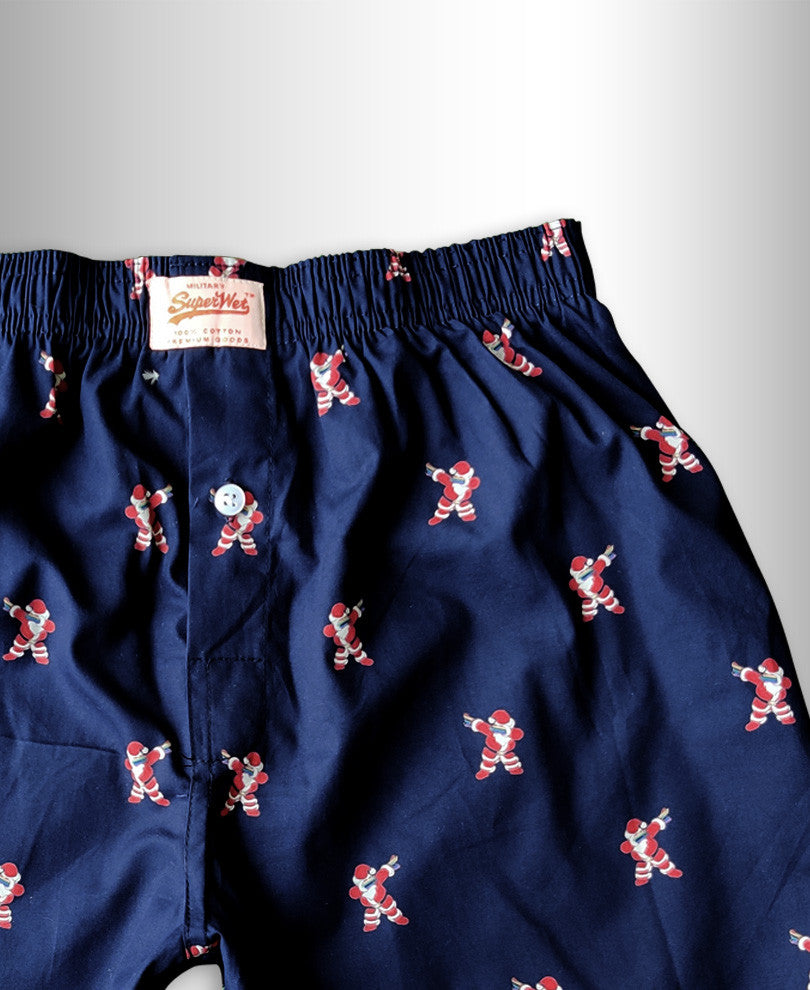 Navy Blue Dab Santa Print Boxer