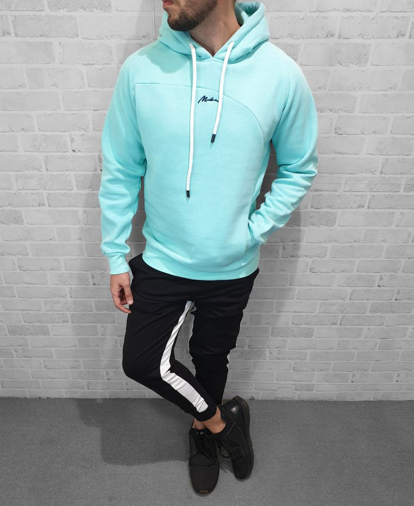 Sky Blue Chest Pocket Oversize Drop Shoulder Shirt