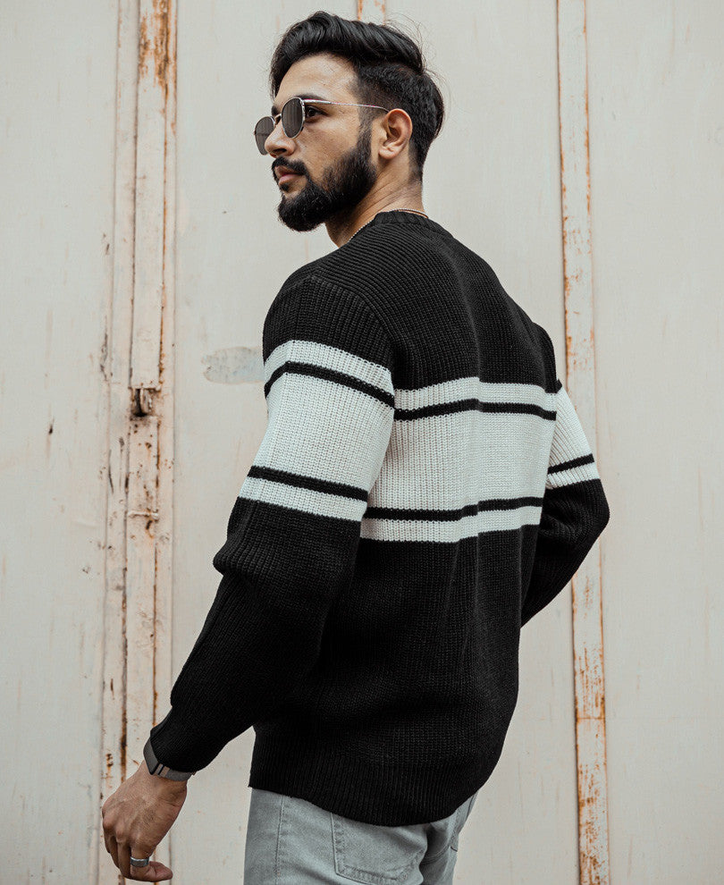 Black With White Panel Sweatshirt